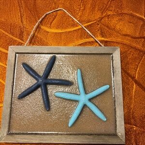 Starfish Wall Art. Real sand mixed with epoxy resin.  Hand made.